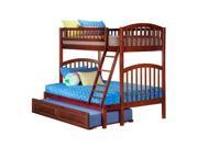 Atlantic Richland Bunk Bed in Antique Walnut Twin over Twin Urban Bed Drawers