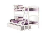 Atlantic Richland Bunk Bed in White Twin over Twin Raised Panel Bed Drawers