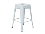 OSP Designs Patterson PTR3030A2 11 30 Inch Steel Backless Barstool in White [Set