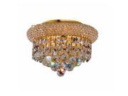 Lighting By Pecaso Adele Collection Flush Mount D10in H7in Lt 3 Gold Finish Sw