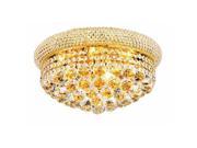 Lighting By Pecaso Adele Collection Flush Mount D16in H8in Lt 8 Gold Finish Sw