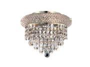 Lighting By Pecaso Adele Collection Flush Mount D10in H7in Lt 3 Chrome Finish