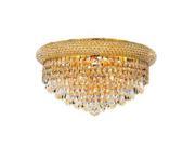 Lighting By Pecaso Adele Collection Flush Mount D16in H8in Lt 8 Gold Finish He