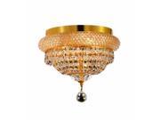 Lighting By Pecaso Adele Collection Flush Mount D12in H9in Lt 4 Gold Finish Sw