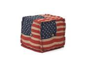 Go Home Stars And Stripes Small Square Pouf