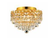 Lighting By Pecaso Agathe Collection Flush Mount D12in H10in Lt 4 Gold Finish