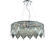 Lighting By Pecaso Chantal Collection Hanging Fixture D28in H7.5in Lt 12 Chrome