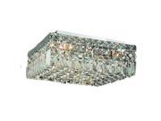 Lighting By Pecaso Chantal Collection Flush Mount L14in W14in H5.5in Lt 5 Chrome