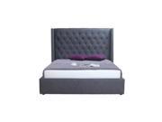 Moe s Blair Two Drawer Fabric Bed In Grey Queen