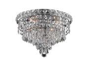 Lighting By Pecaso Karci Collection Flush Mount D12in H9in Lt 4 Chrome Finish