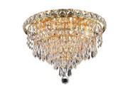 Lighting By Pecaso Karci Collection Flush Mount D12in H9in Lt 4 Gold Finish Sw