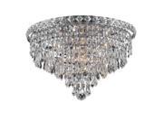 Lighting By Pecaso Karci Collection Flush Mount D16in H10in Lt 6 Chrome Finish