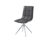 Whiteline Imports Apollo Swivel Dining Chair Leatherette Chrome Legs Grey
