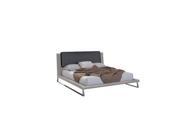Whiteline Imports Bahamas Bed High Gloss Taupe Stainless Steel Legs King