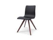Whiteline Imports Olga Dining Chair Leatherette Natural Walnut Solid Wood Legs