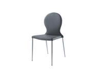 Whiteline Imports Sophia Dining Chair Leatherette Chrome Legs White