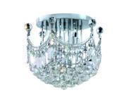 Lighting By Pecaso Taillefer Collection Flush Mount D16in H15in Lt 6 Chrome Fini