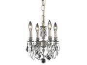 Lighting By Pecaso Tempeste Collection Hanging Fixture D10in H10in Lt 4 Pewter F