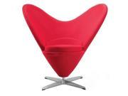 Fine Mod Imports Heart Chair in Red