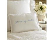 Taylor Linens Sentimental Embroideries Linen You are my Sunshine Blue Pillow B