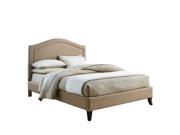 Standard Furniture Simplicity Camel Back Upholstered Platform Bed in Linen Que
