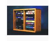Wood Shed Solid Oak desktop or shelf VHS Cabinet Individual Locking Slots Cl