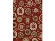 Mayberry Rugs Timeless Deco Pinwheel Claret 7 Foot 10 Inch x 9 Foot 10 Inch