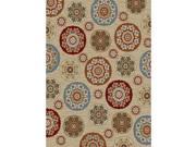 Mayberry Rugs Timeless Deco Pinwheel Beige 5 Foot 3 Inch x 7 Foot 3 Inch