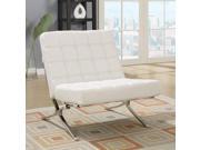 Global U6293 WH CH Chair in White Leather