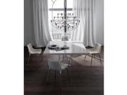 Modloft Clarges Dining Table In White Lacquer on Stainless
