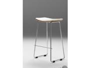 Mobital Lucia Bar Stool In White And Walnut Counter Height