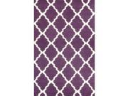 NuLoom MTVS27H 606R 6 ft. x 6 ft. Moroccan Trellis Purple Hand Hooked Round Rug