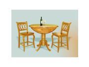 Sunset Trading Drop Leaf Cafe Table and Two 24 Carbernet 3X Back Cafe chairs in