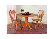 Sunset Trading Round Table with Drop Leaf Top in Light Oak Finish