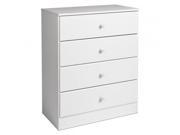 Prepac Astrid 4 Drawer Dresser in White
