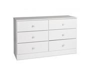 Prepac Astrid 6 Drawer Dresser in White