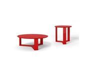 Manhattan Comfort Madison 2 Piece Accent Table Living Room Set In Red Gloss