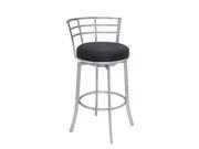 Armen Living Viper 30 Barstool in Brushed Stainless Steel finish with Black Pu