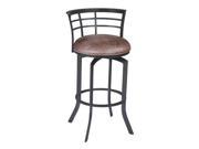 Armen Living Viper 30 Barstool in Mineral finish with Bandero Tobacco upholster
