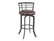 Armen Living Viper 30 Barstool in Auburn Bay finish with Brown Pu upholstery