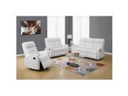 Monarch Specialties Reclining Love Seat White Bonded Leather I 88wh 2