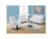 Monarch Specialties Recliningsofa White Bonded Leather