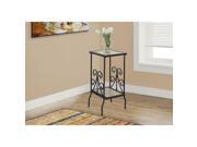 Monarch Specialties Accent Table In Black Metal With Tempered Glass