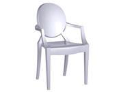 Fine Mod Imports Clear Arm Chair In Silver
