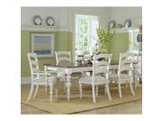 Hillsdale Pine Island 7 Piece Dining Room Set w Ladder Chairs in Old White