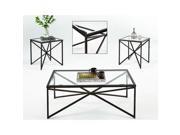 Progressive Furniture Belcourt 3 Piece Coffee Table Set in Matte Black Gold