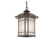 GU 24 Corner Window 18 Inch Hanging Lantern In Rust