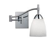 Celina 1 Light Swingarm Sconce In Polished Chrome And Simple Whit Glass