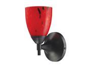 Celina 1 Light Sconce In Dark Rust And Fire Red Glass