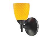 Elk Lighting Celina 1 Light Sconce in Dark Rust with Canary Glass 10150 1DR CN